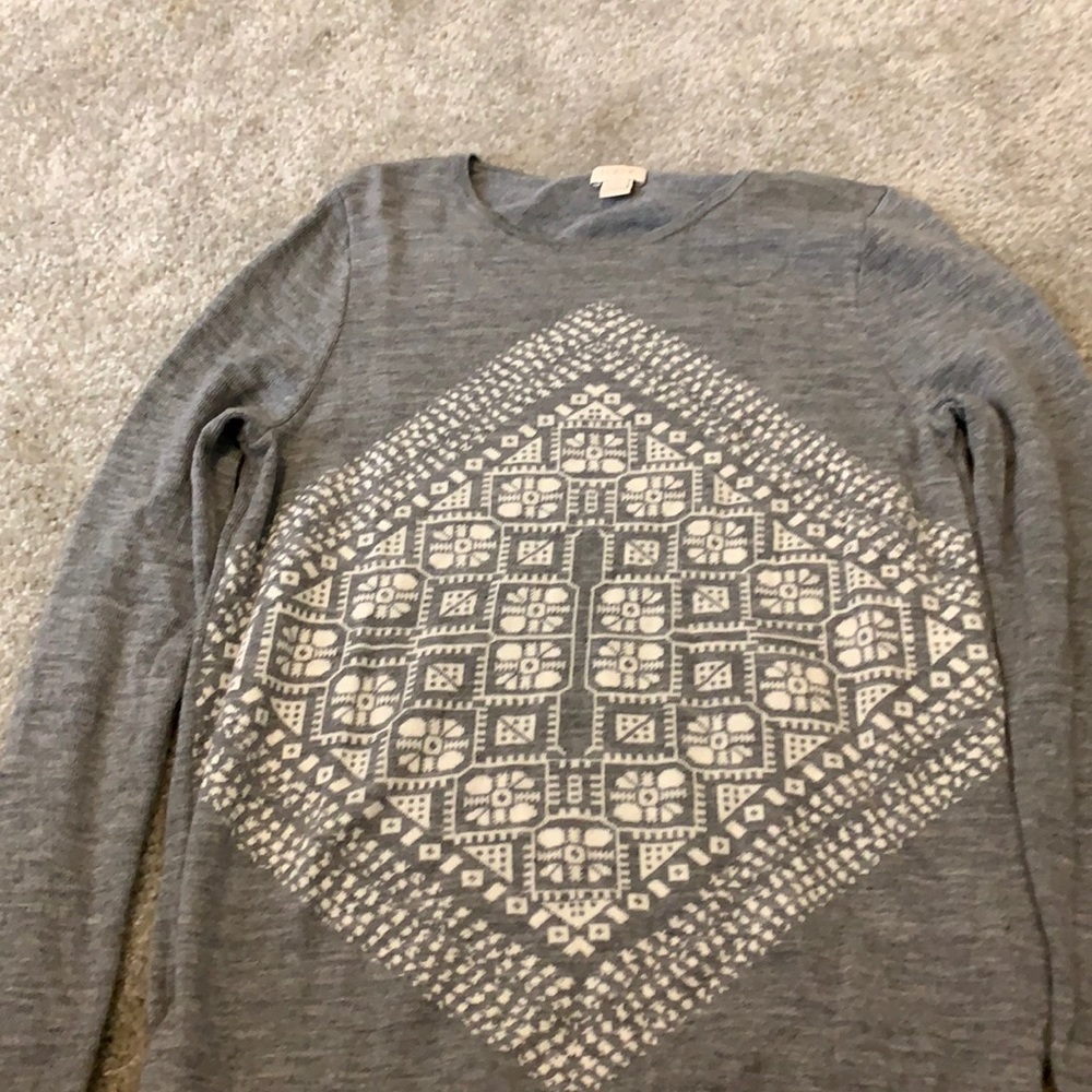 Woman’s gray sweater